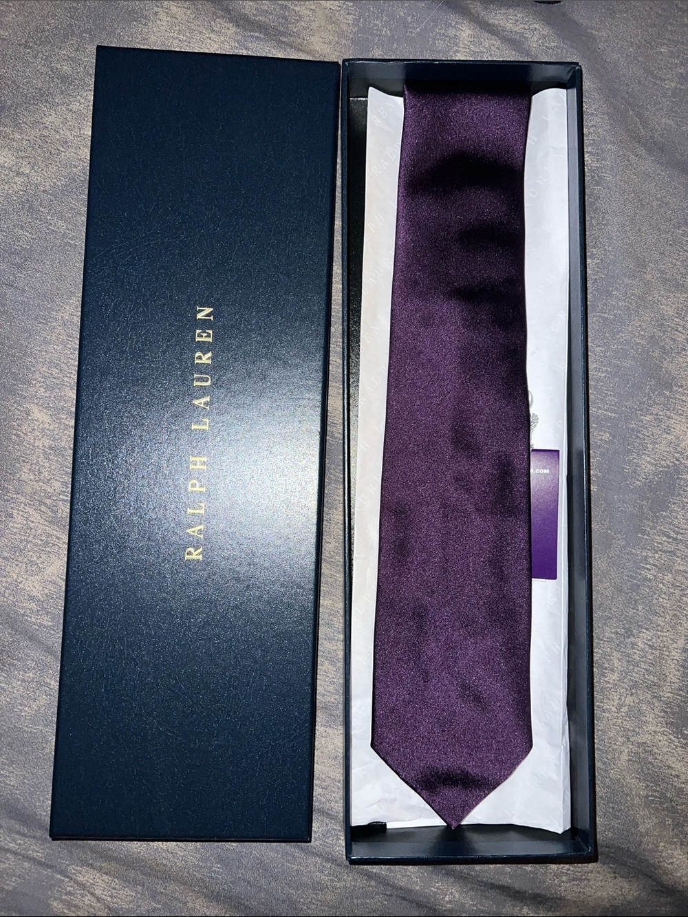 Ralph Lauren Men's 100% Silk Purple Tie